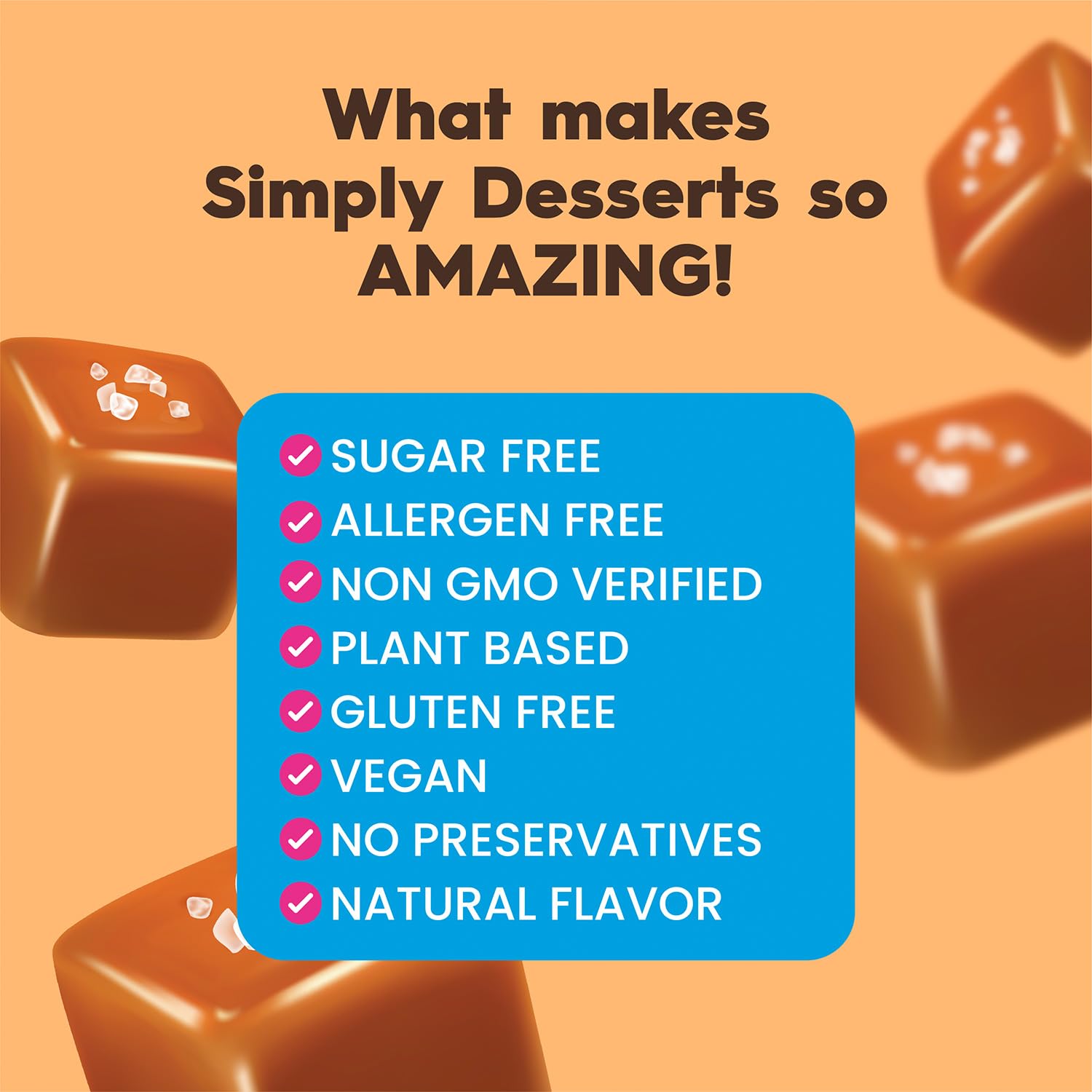 Stevia-sweetened note on Simply Delish Salted Caramel Pudding packets