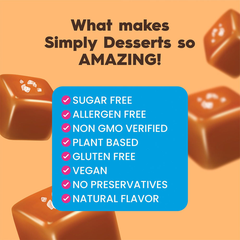 Stevia-sweetened note on Simply Delish Salted Caramel Pudding packets