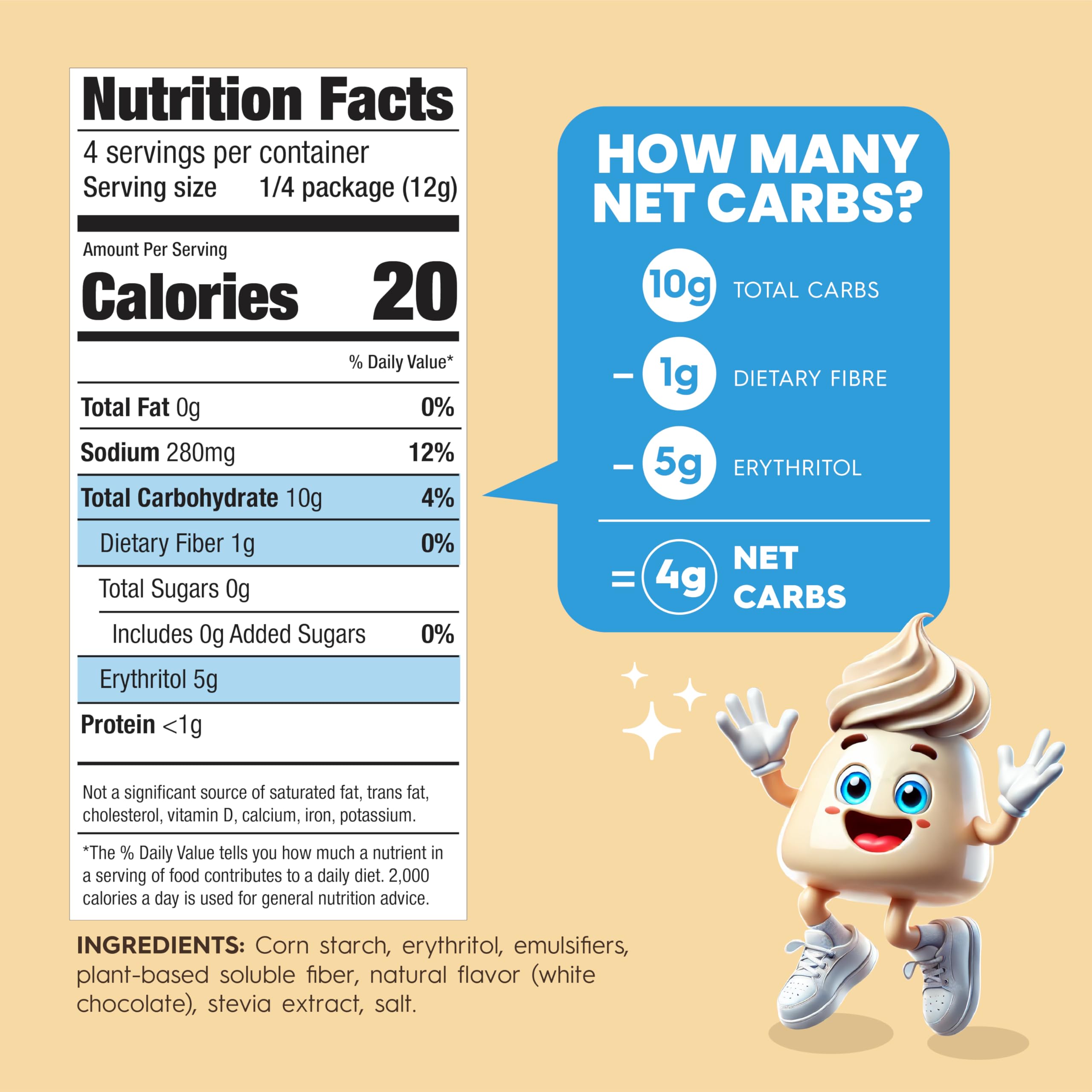 Simply Delish allergen-free label emphasizing safe dessert for diverse needs.