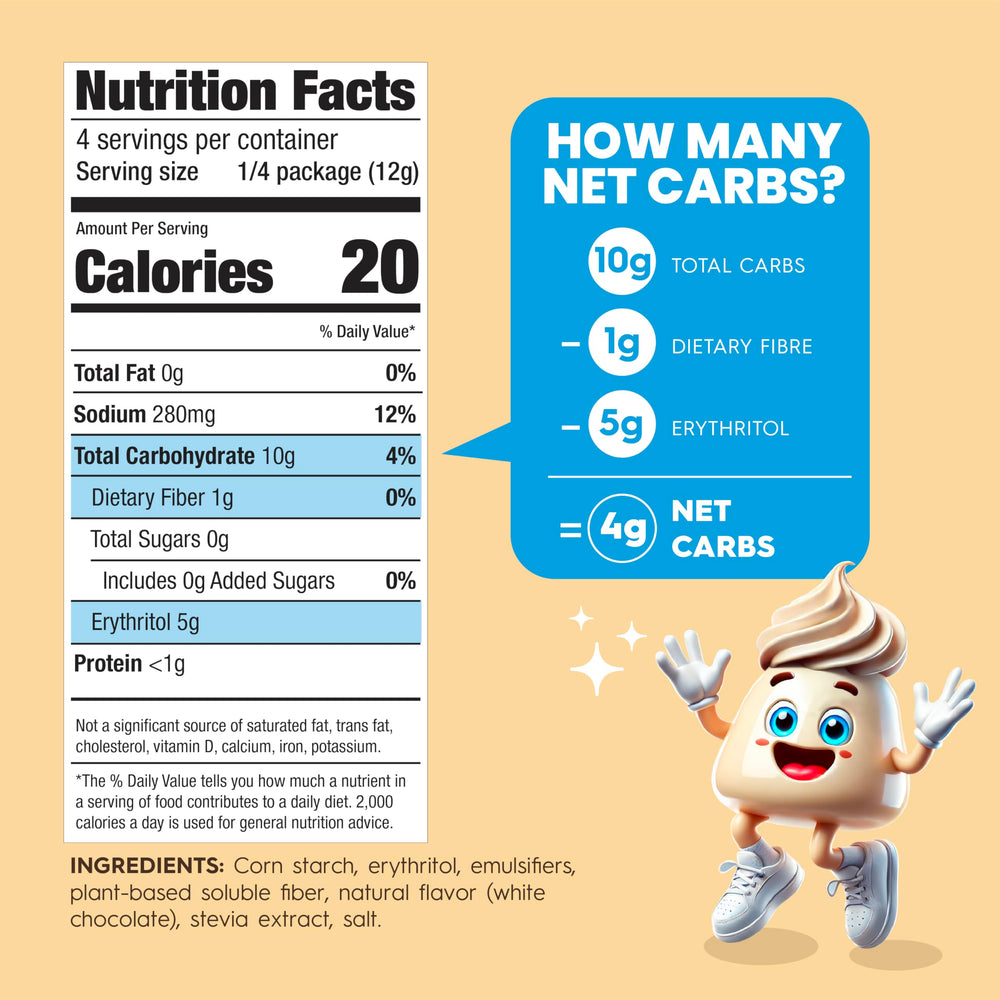 Simply Delish allergen-free label emphasizing safe dessert for diverse needs.