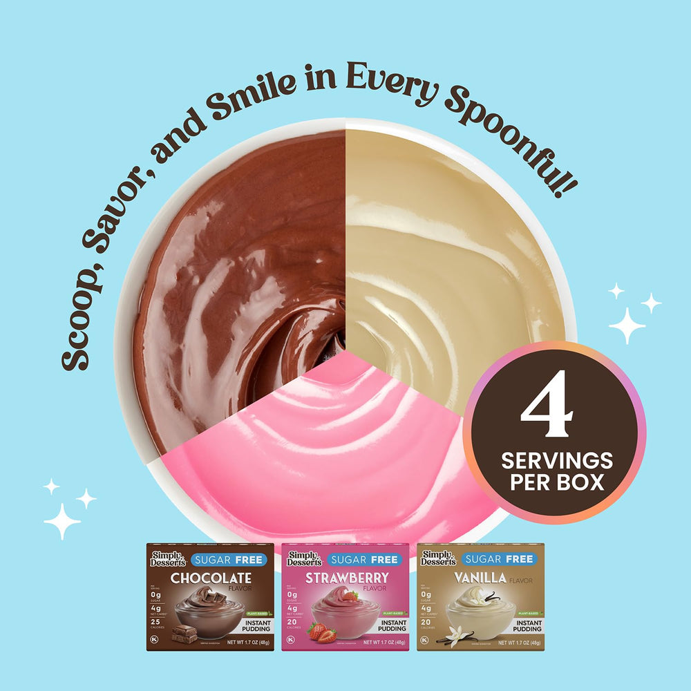 Simply Desserts plant-based milk variant demonstrates vegan-friendly texture.