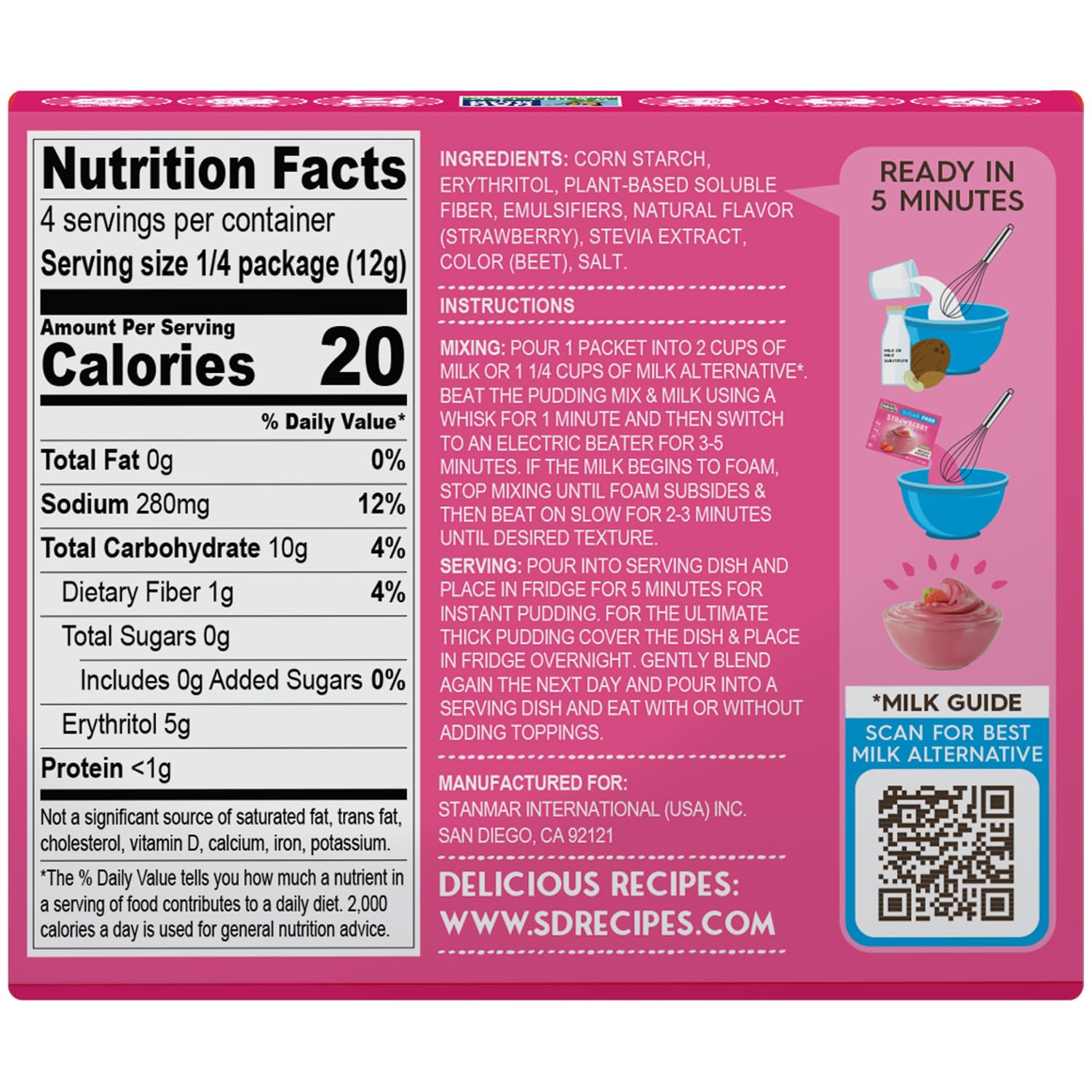 Simply Desserts Strawberry Pudding collection highlights low-calorie dessert options.