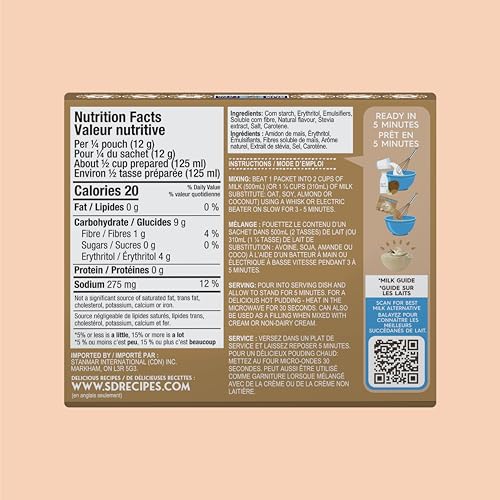 Simply Desserts Vanilla Pudding box shows non-GMO verification.