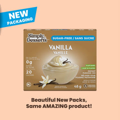 Simply Desserts Vanilla Pudding cup served shows ready-to-eat convenience.