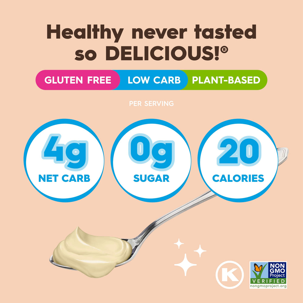 Simply Desserts Vanilla Pudding ingredient panel highlights plant-based ingredients.