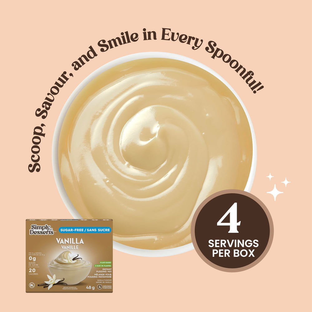 Simply Desserts Vanilla Pudding parfait shot promotes versatile dessert ideas.