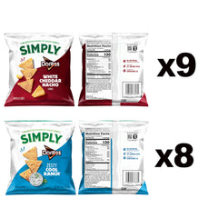Simply Doritos variety pack front view on a clean table