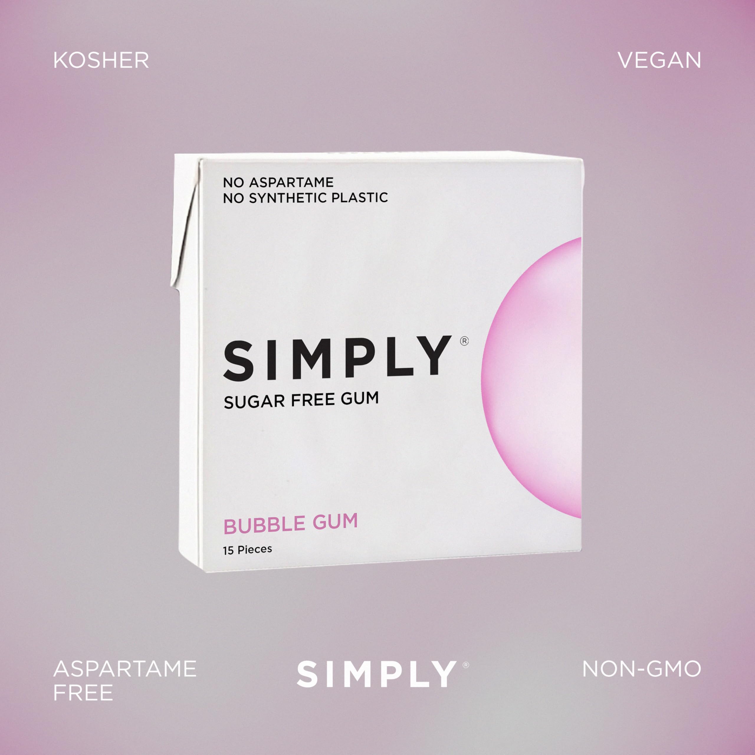 SIMPLY Gum aspartame-free for a clean, natural taste experience.