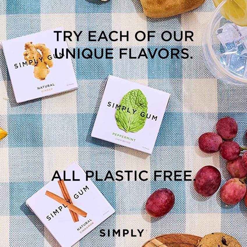 Simply Gum cinnamon flavor profile highlighting warm spice and long-lasting chew.