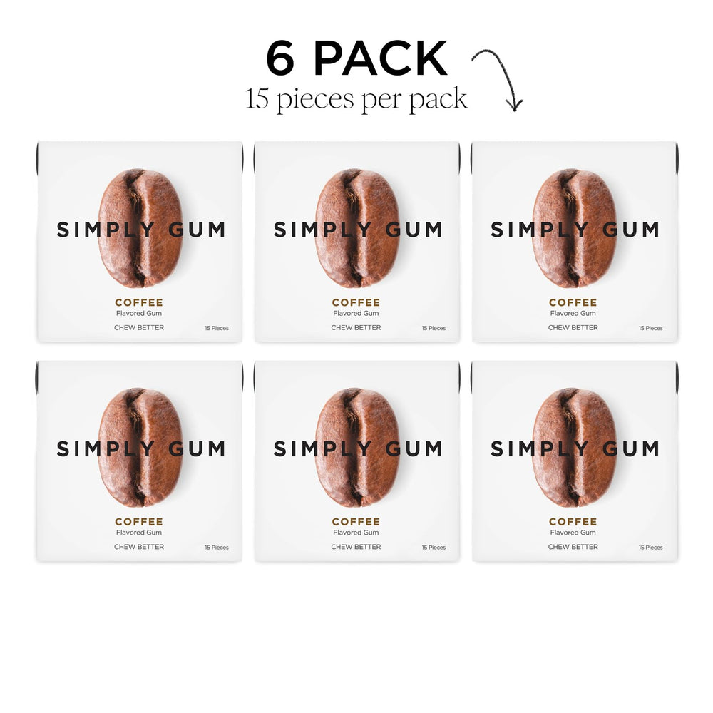SIMPLY Gum Coffee provides a natural chew for fresh breath after meals