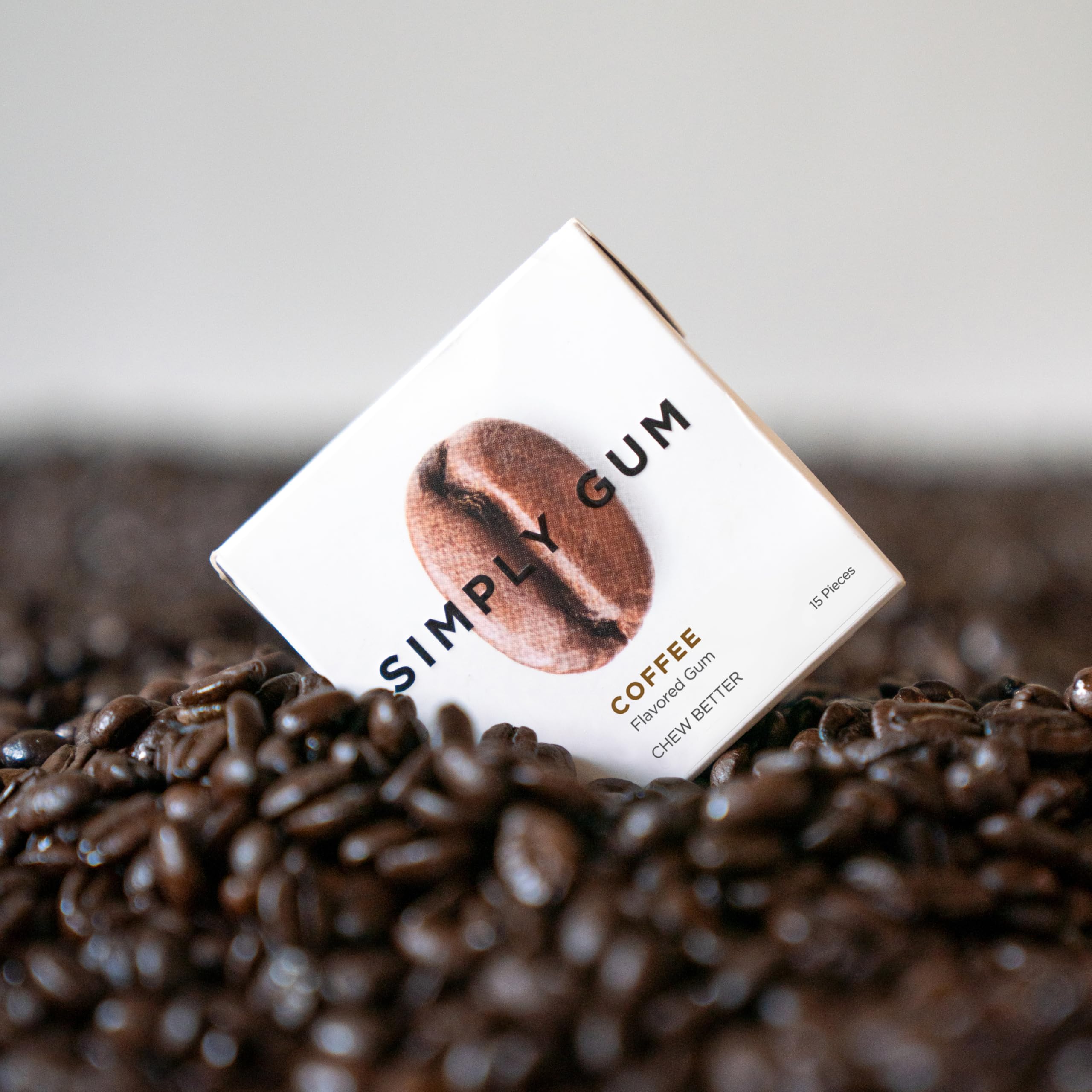 SIMPLY Gum Coffee bag highlights plastic-free packaging and travel-friendly convenience