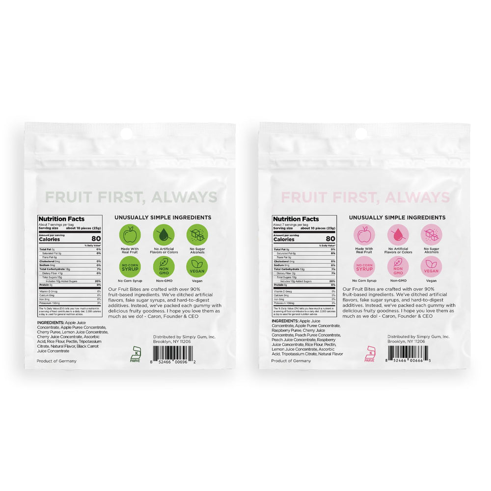 Simply Gum Fruit Bites clean ingredients support simple snacking