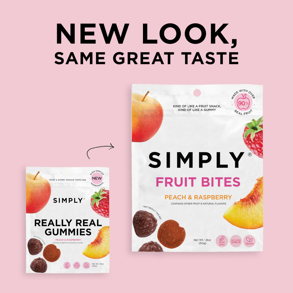 Simply Gum Fruit Bites pack on lunchbox ideal for school or work