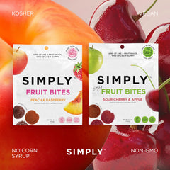 Simply Gum Fruit Bites sour cherry and apple flavor ready in a bag