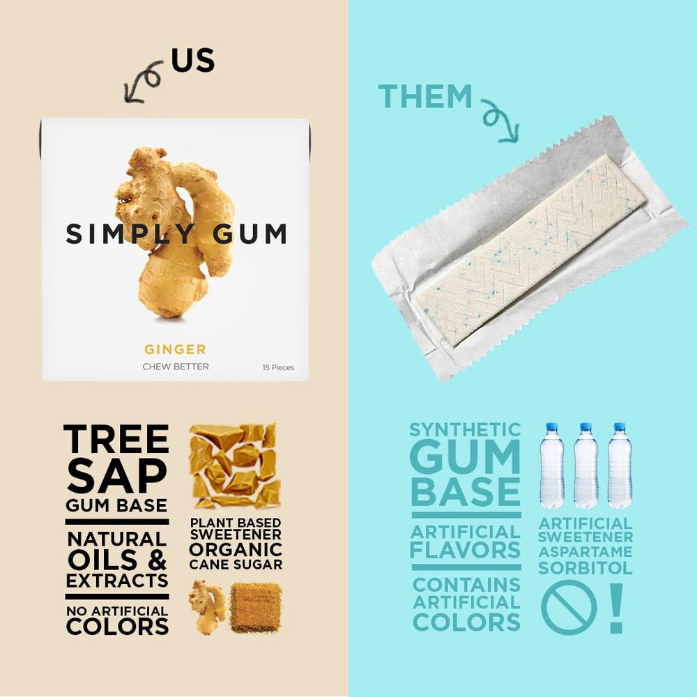 Vegan, kosher, and non-GMO icons reinforce dietary compatibility for SIMPLY Ginger.