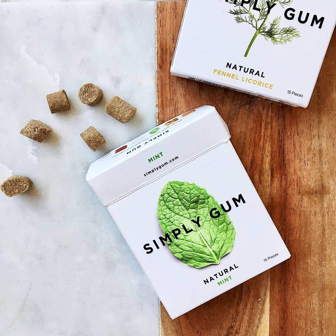 Simply Gum grapefruit flavor close-up showing zesty, natural citrus flavor.