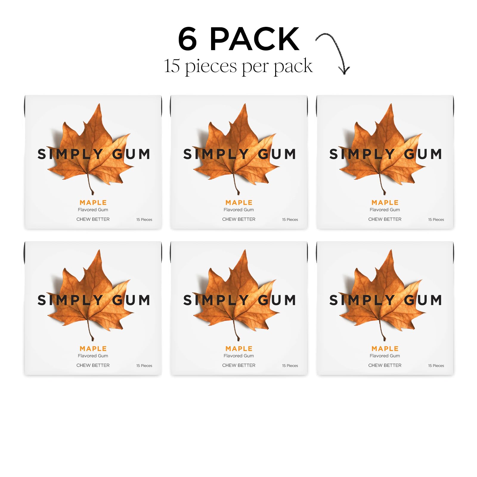 Simply Gum Maple label confirms vegan and kosher status.