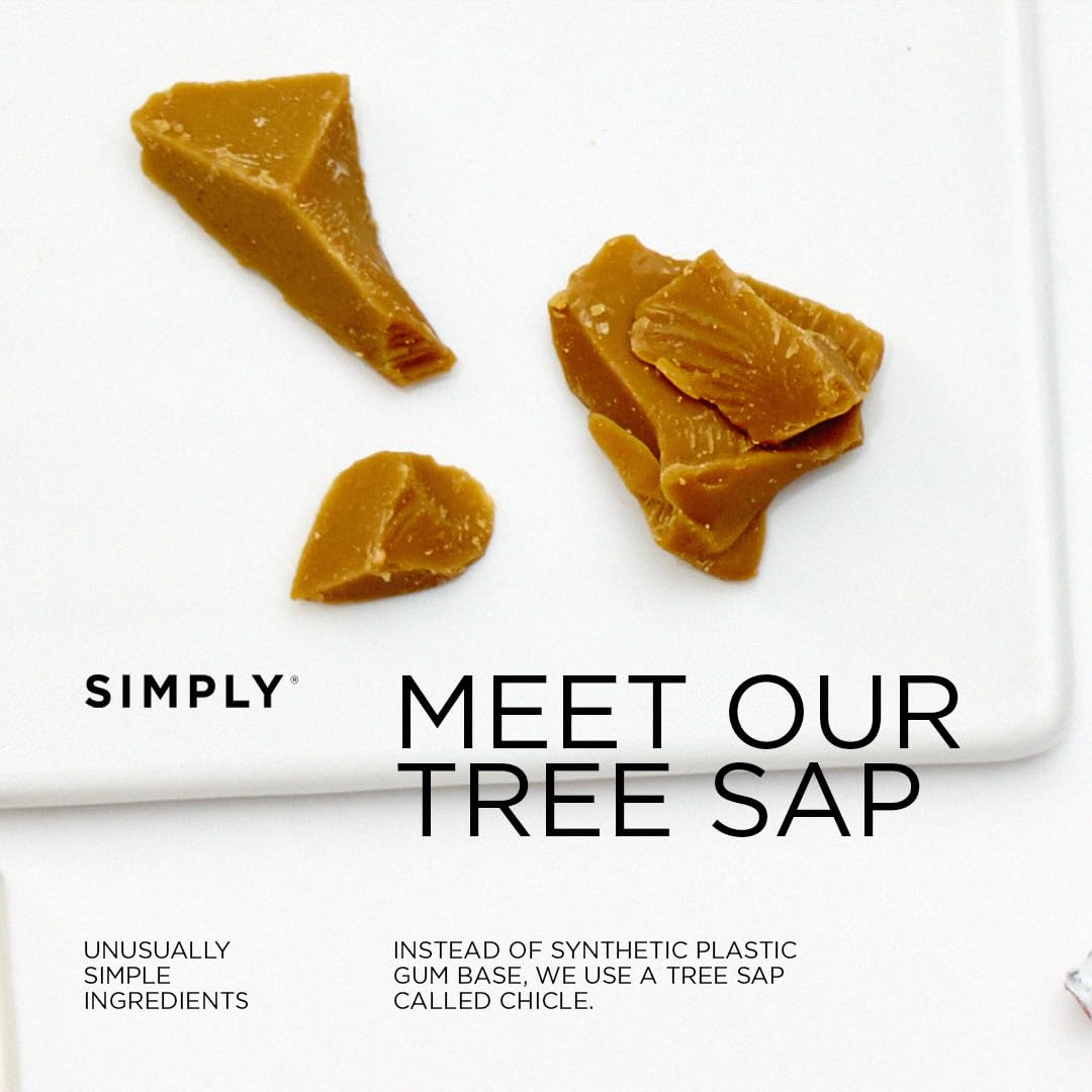 Simply Gum Maple biodegradable wrap highlights sustainable packaging.