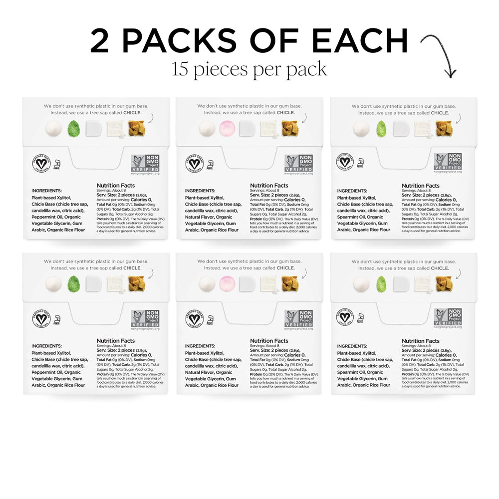 SIMPLY Gum natural gum base image communicates plastic-free chew quality