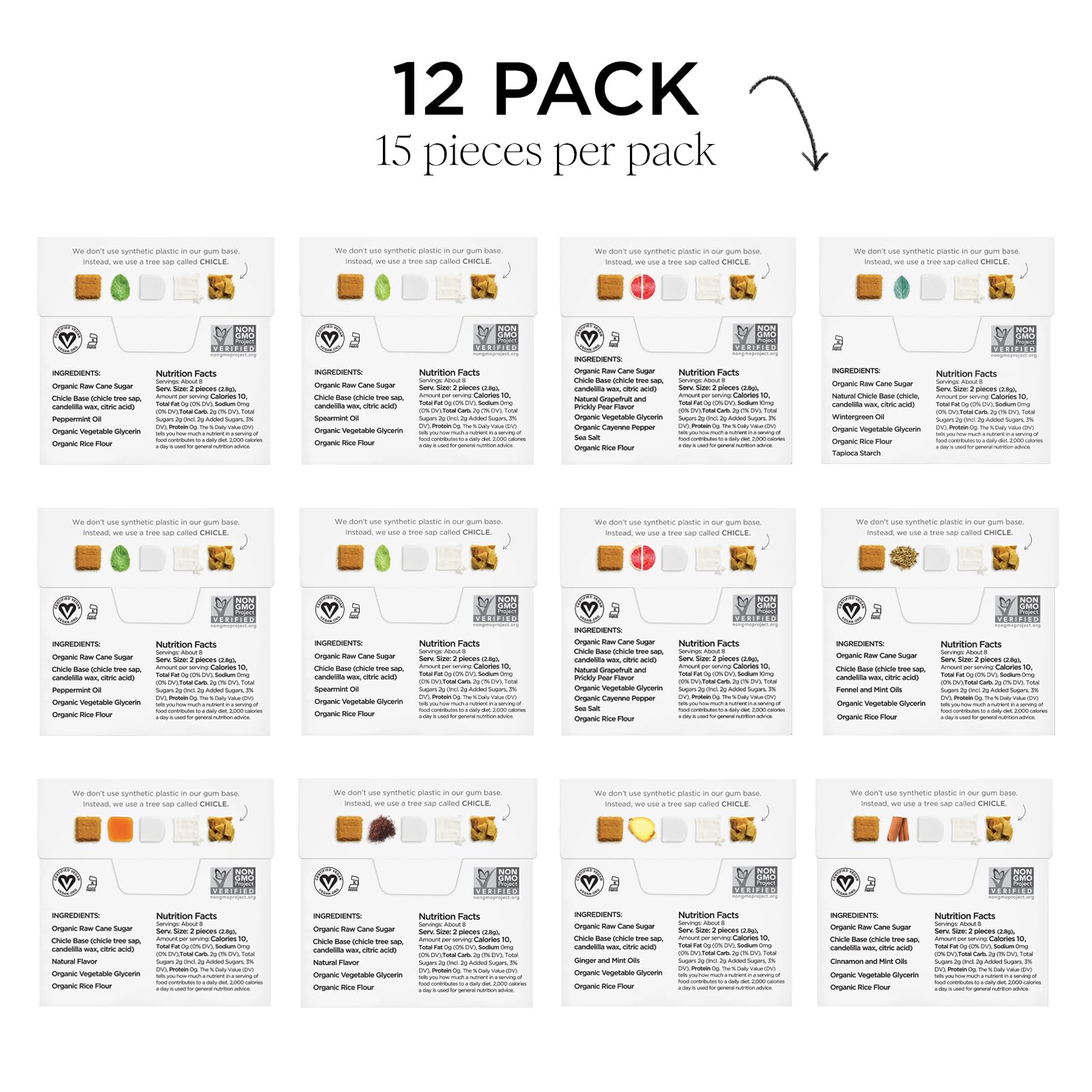 Simply Gum packaging-free display emphasizing eco-friendly, plastic-free chewing solution.