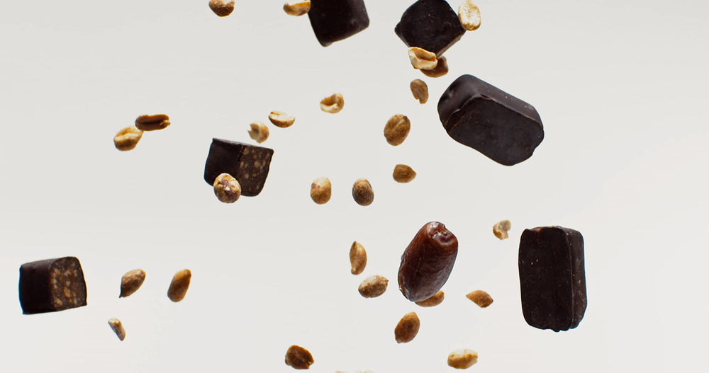 Simply Gum Salted Peanut Dark Chocolate Date Bars breakfast snack ready in a lunchbox.