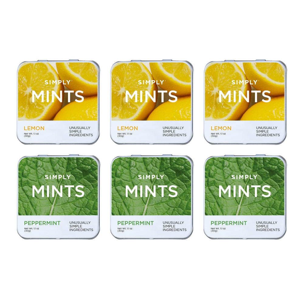 Simply Gum SIMPLY MINTS lemon-peppermint variety pack for fresh breath.