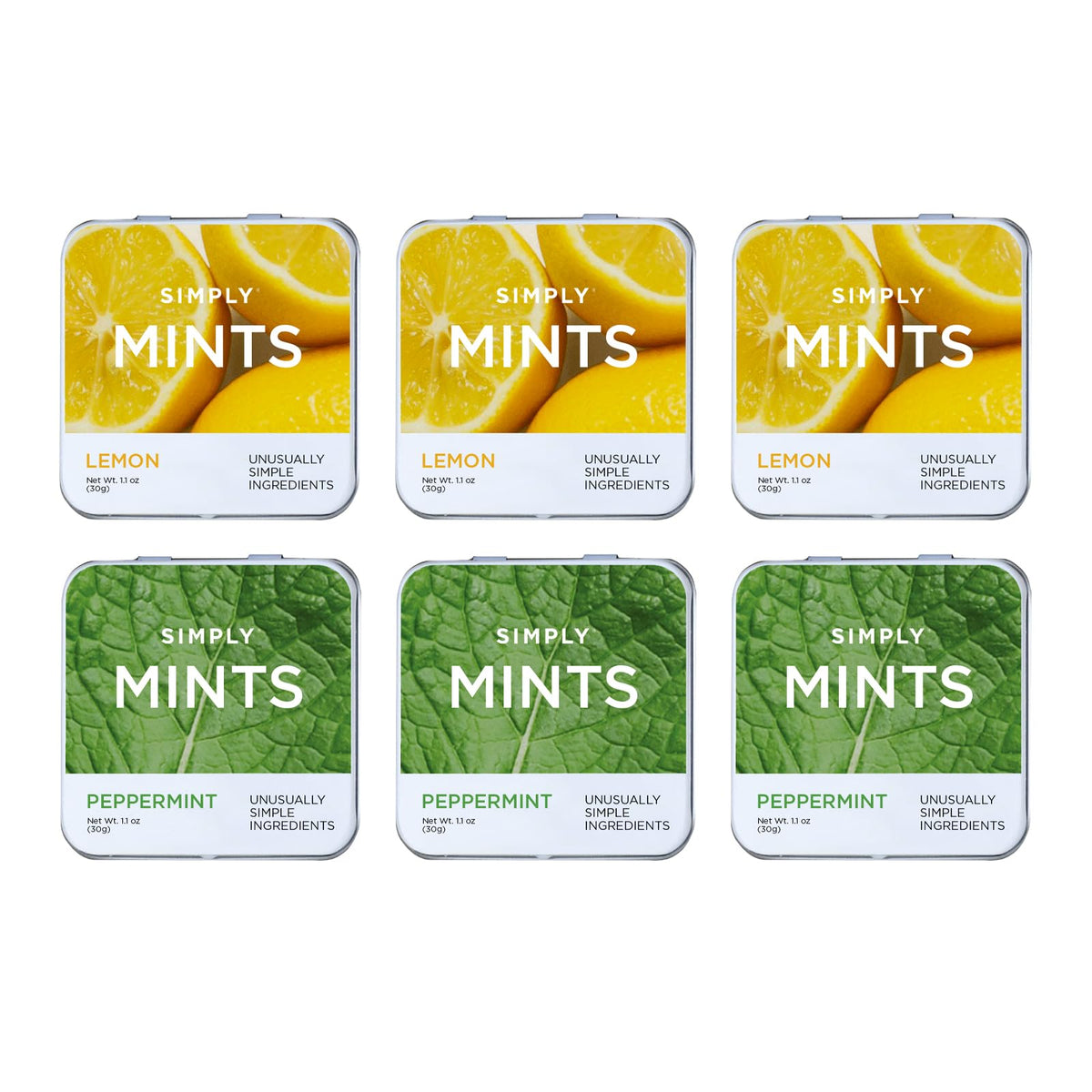 Simply Gum SIMPLY MINTS lemon-peppermint variety pack for fresh breath.