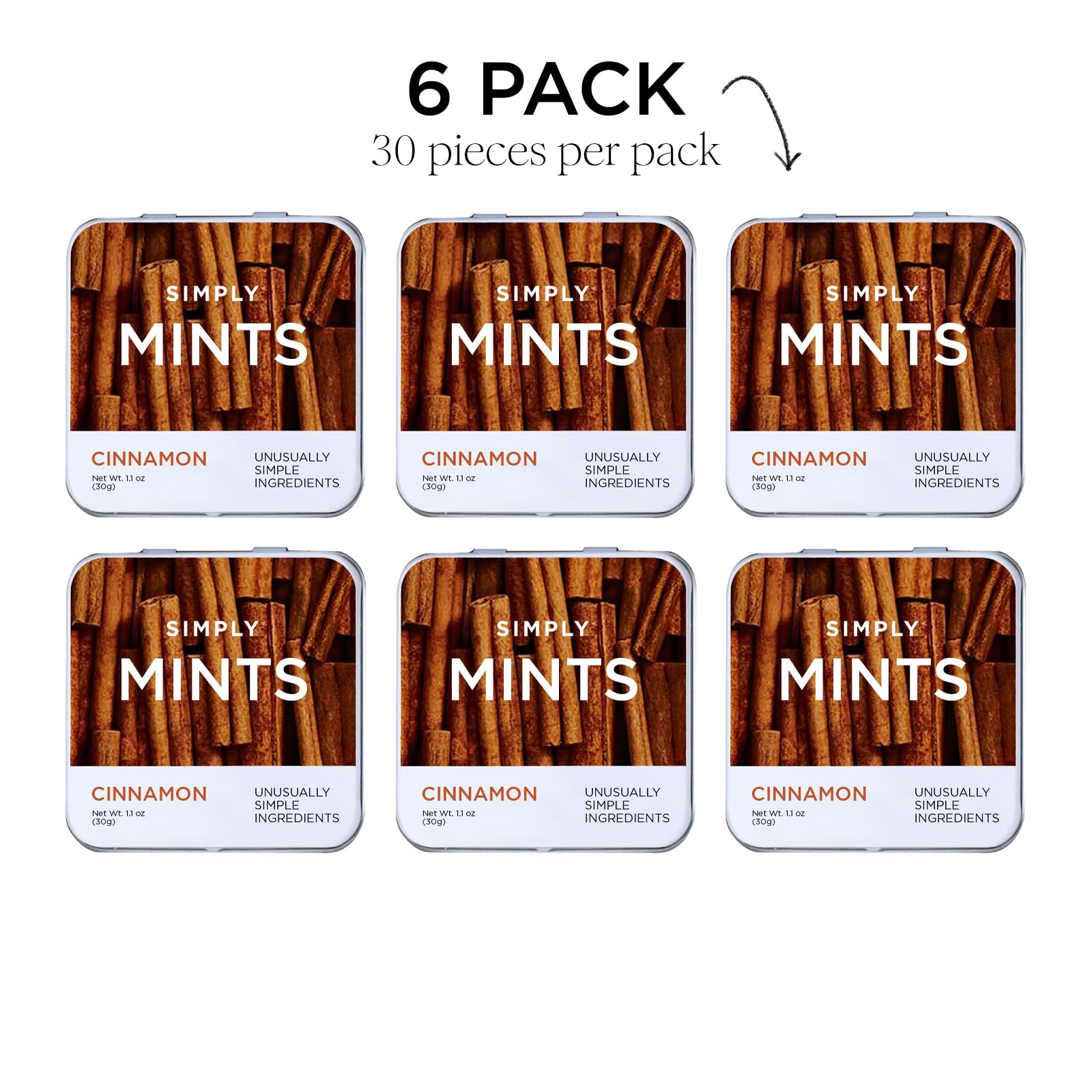 No artificial sweeteners in SIMPLY MINTS Cinnamon