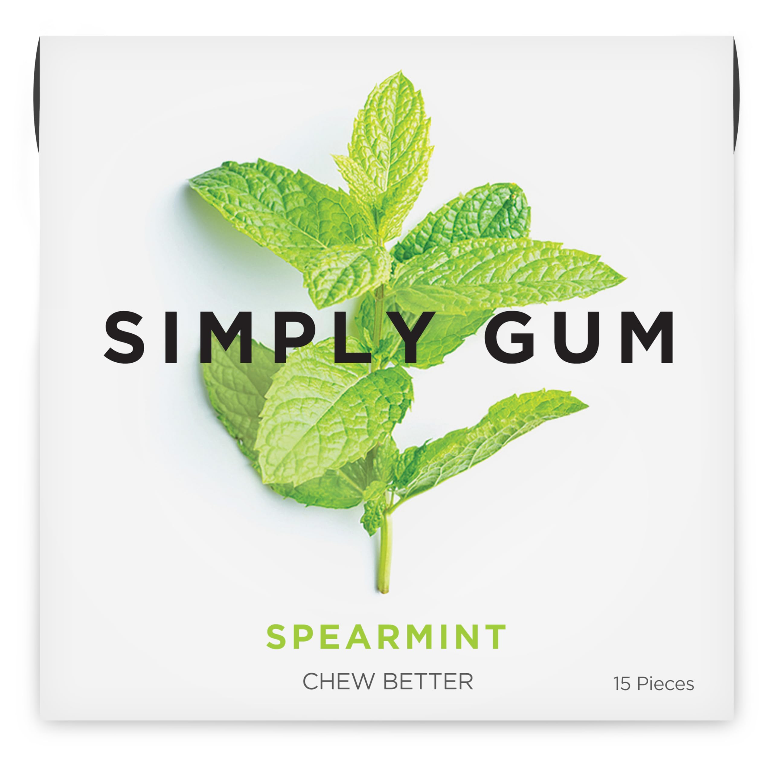Simply Gum Spearmint front pack reflects eco-friendly, plastic-free chewing
