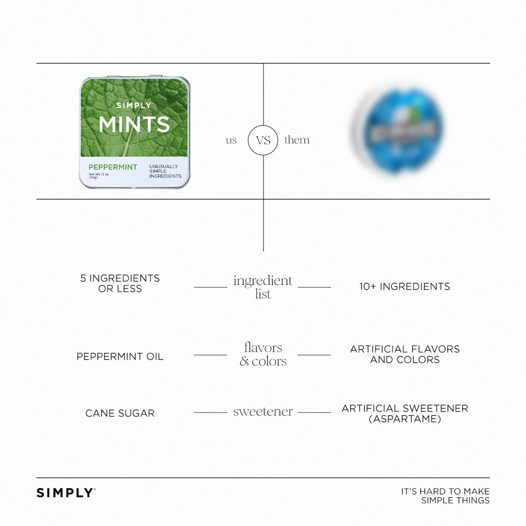 Travel-friendly mint tins from Simply Gum for on-the-go freshness.