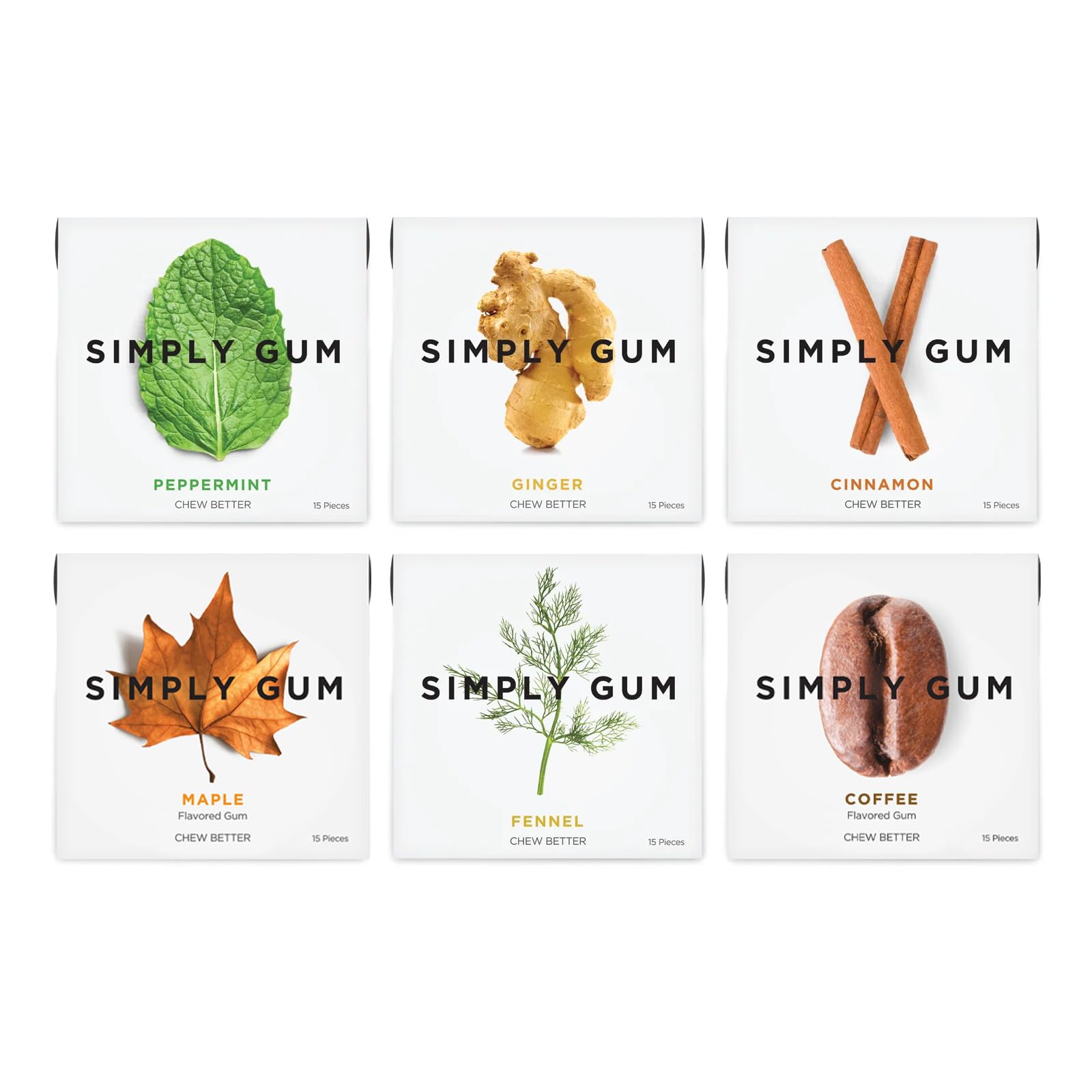 SIMPLY Gum Variety Pack front view highlighting plastic-free chewing options