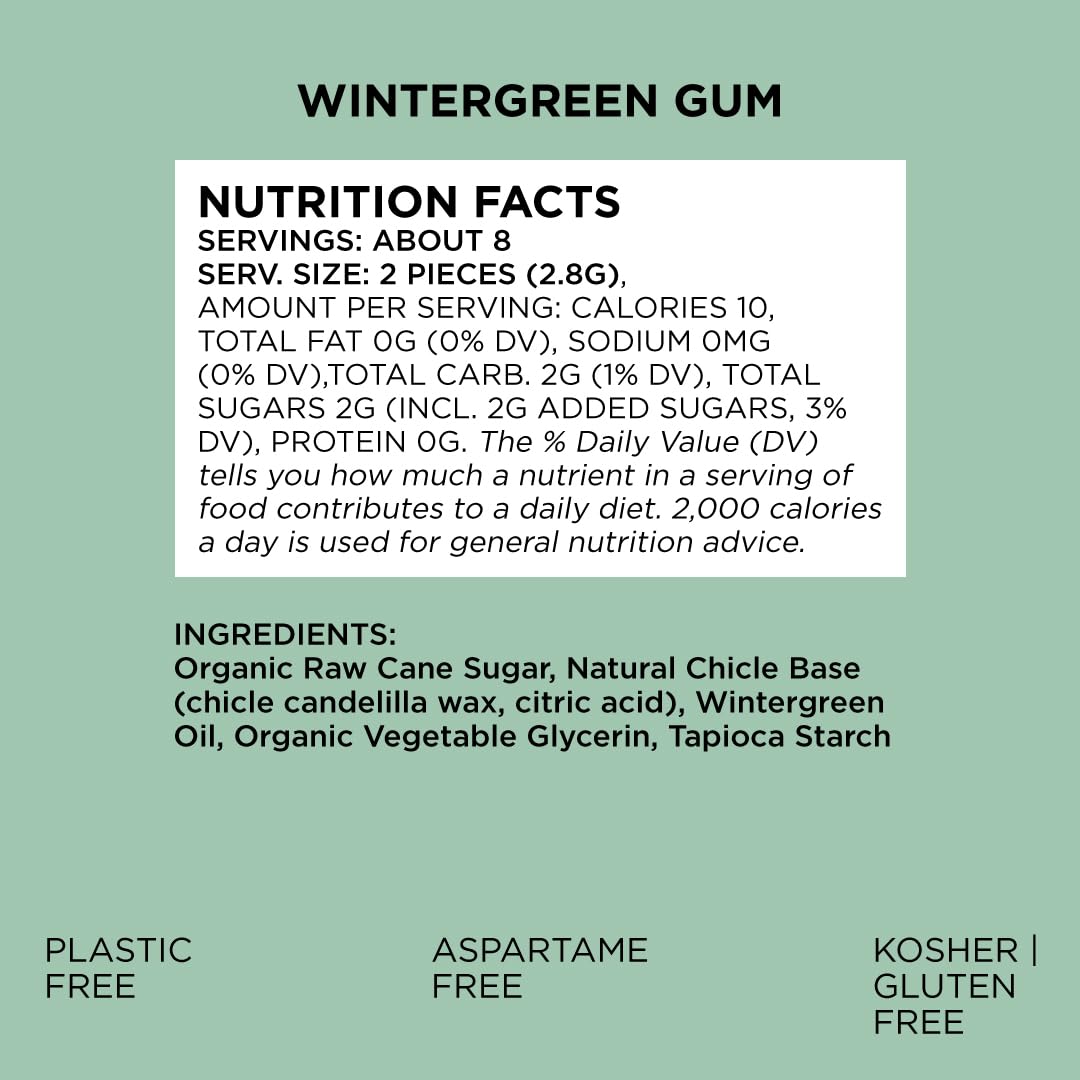 SIMPLY Gum Wintergreen eco-packaging box appeals to sustainable shoppers.