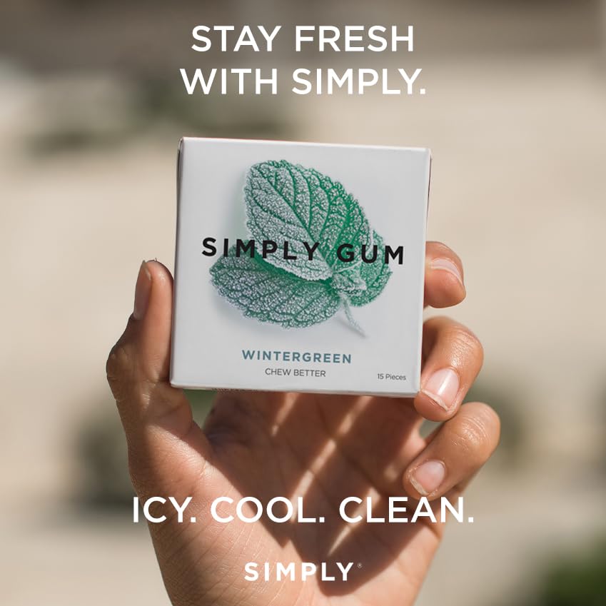SIMPLY Gum Wintergreen Non-GMO and vegan status reassures careful buyers.