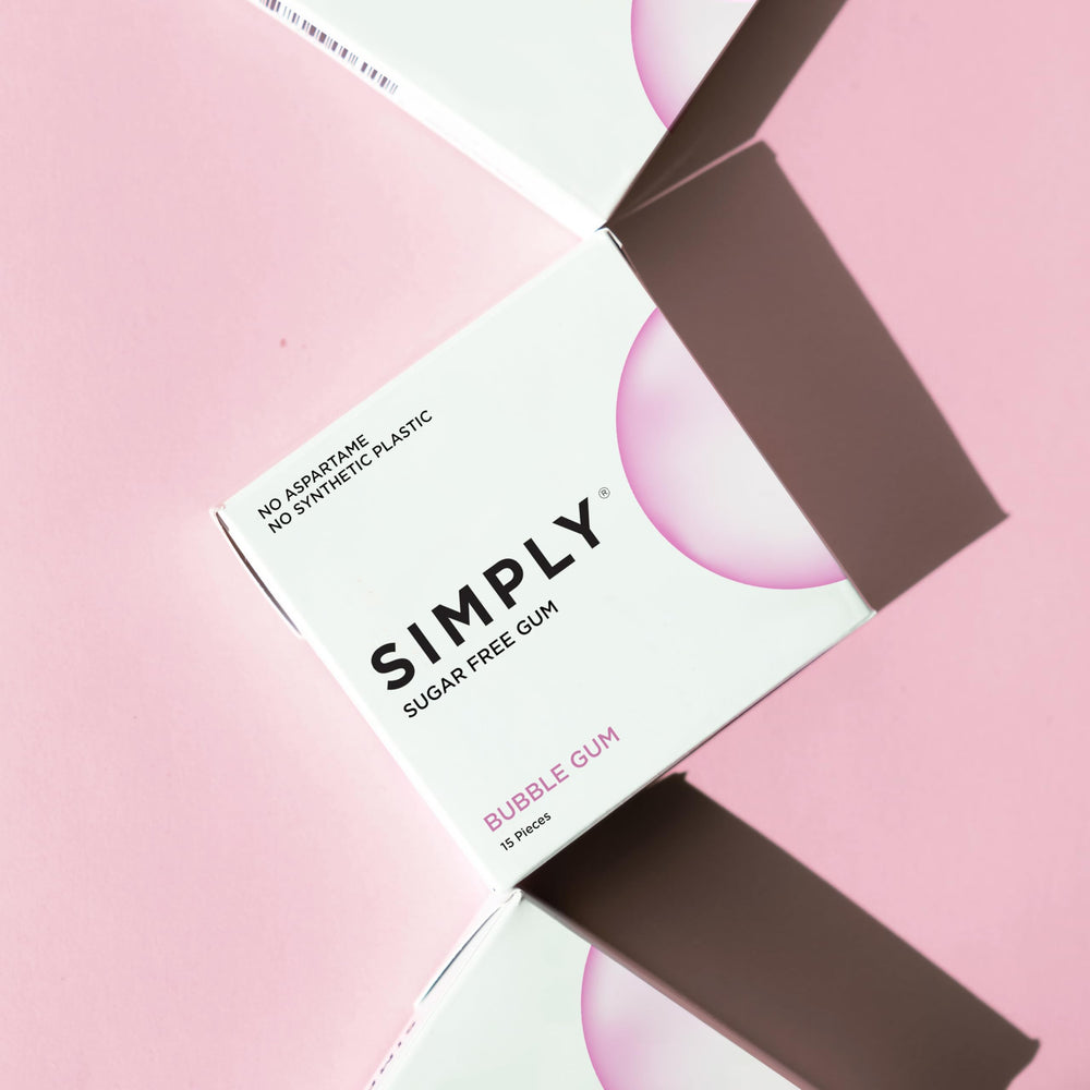 SIMPLY Gum xylitol sugar-free for breath refresh and cavity-conscious snacking.