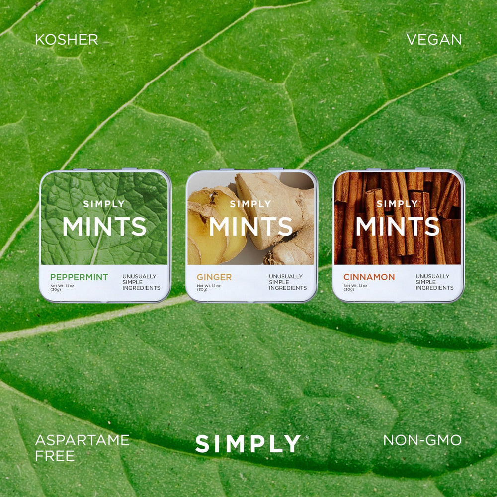 Simply Mints cinnamon and ginger oils provide warm, zesty notes.