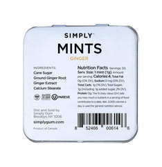 Close-up of Simply Mints mints in a tray showing clean ingredients