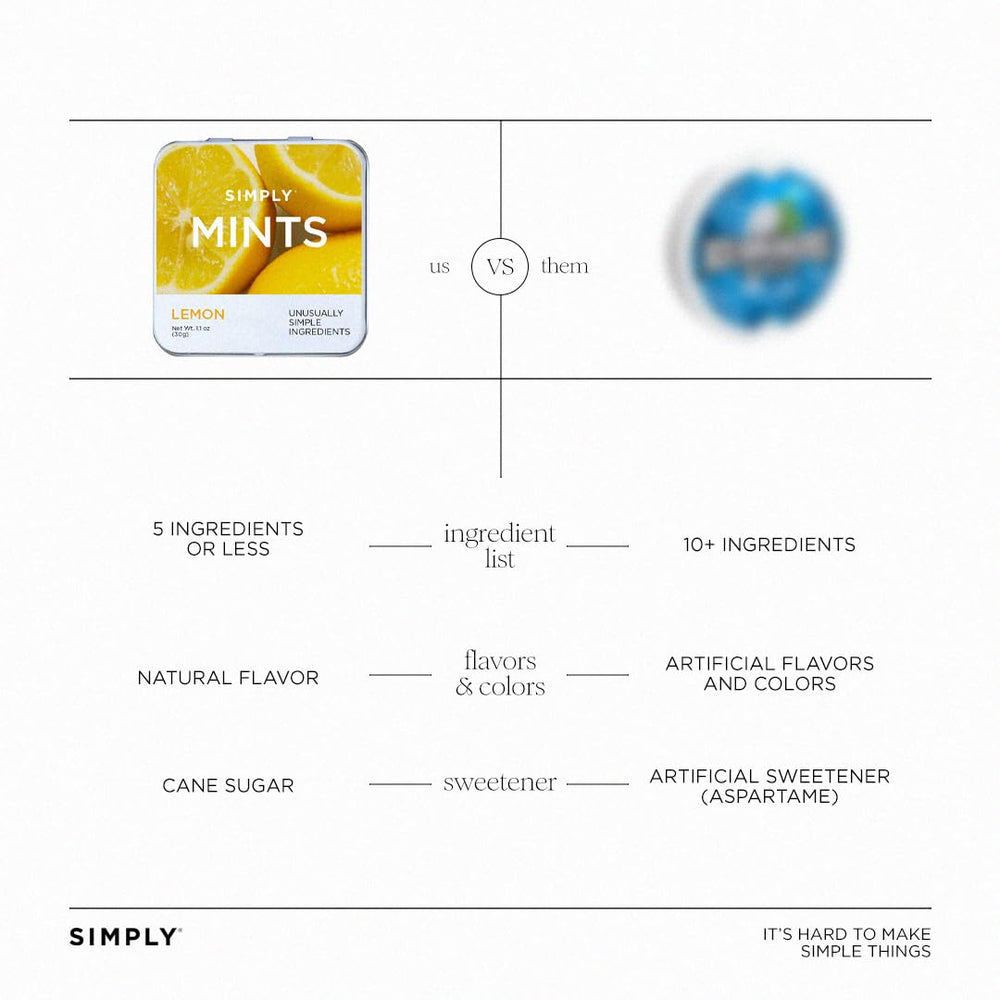 Simply Mints packaging uses plastic free reusable metal tins