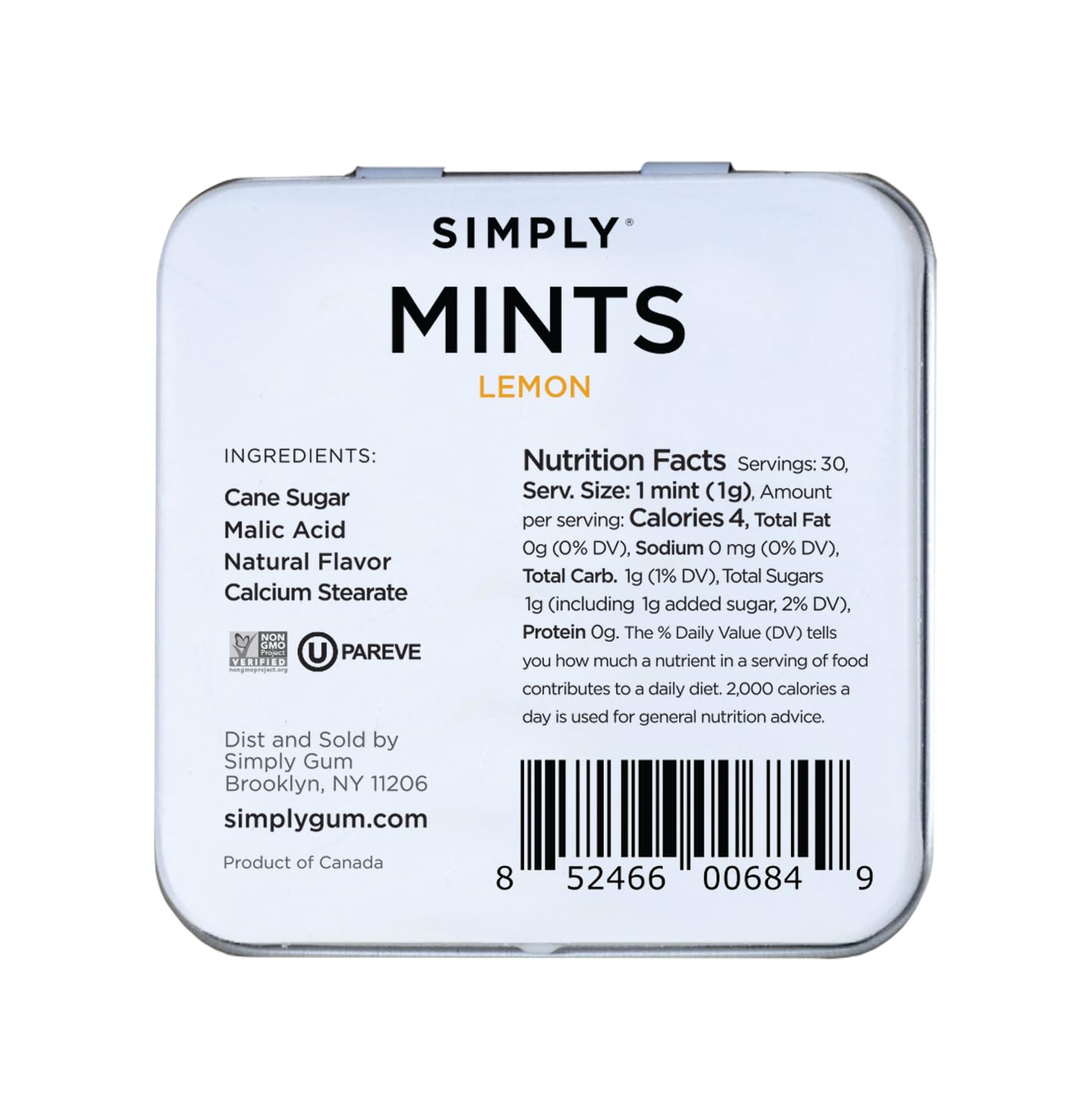 Simply Mints six metal tins provide durable plastic free storage