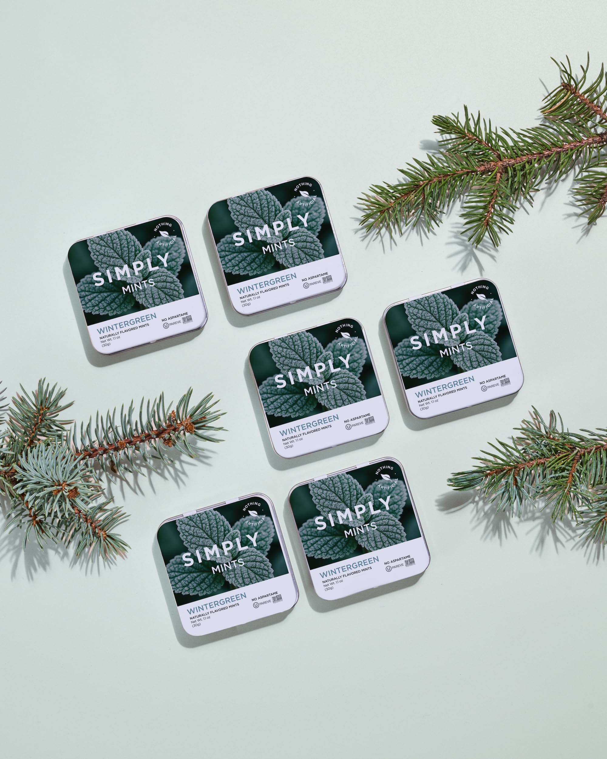 Real wintergreen oil provides authentic taste in a compact mint.