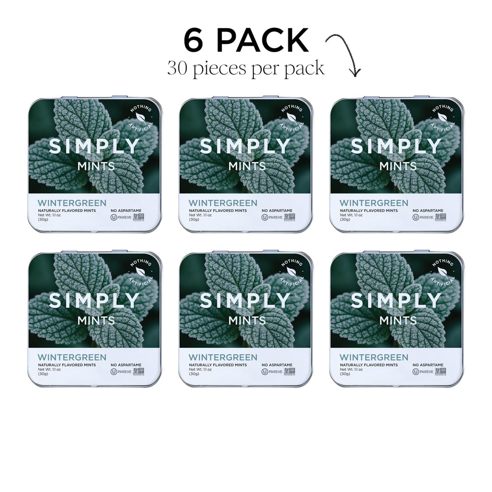 The ingredients list on Simply Mints wintergreen emphasizes simple, recognizable components.