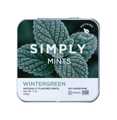 Simply Mints Wintergreen tins pack for convenient on-the-go breath refreshment.
