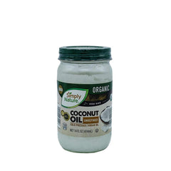 Simply Nature Organic Coconut Oil bottle with pour spout for cooking and skincare.