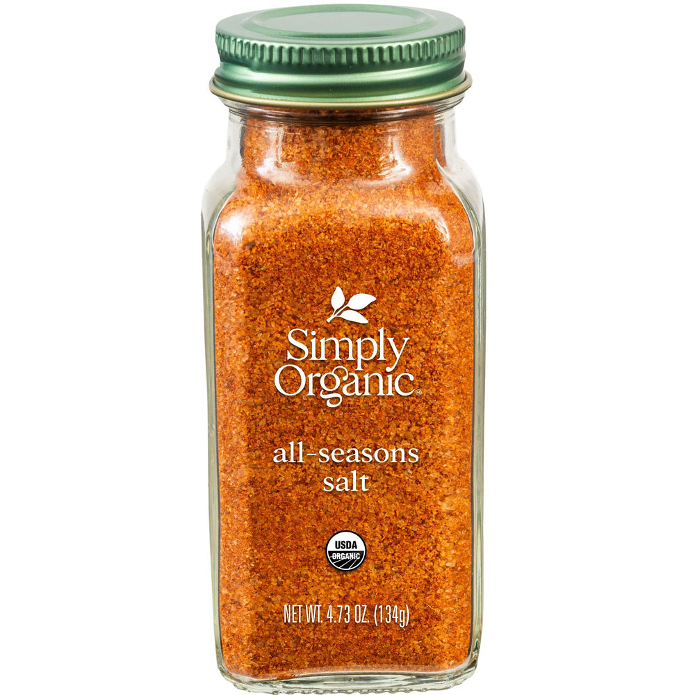 Simply Organic All-Seasons Salt bottle pour for easy everyday seasoning
