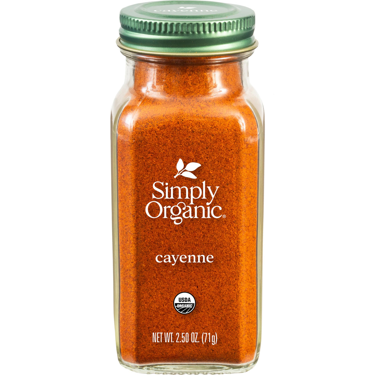 Simply Organic Cayenne Pepper ground powder adds fiery heat and vibrant color for sauces.