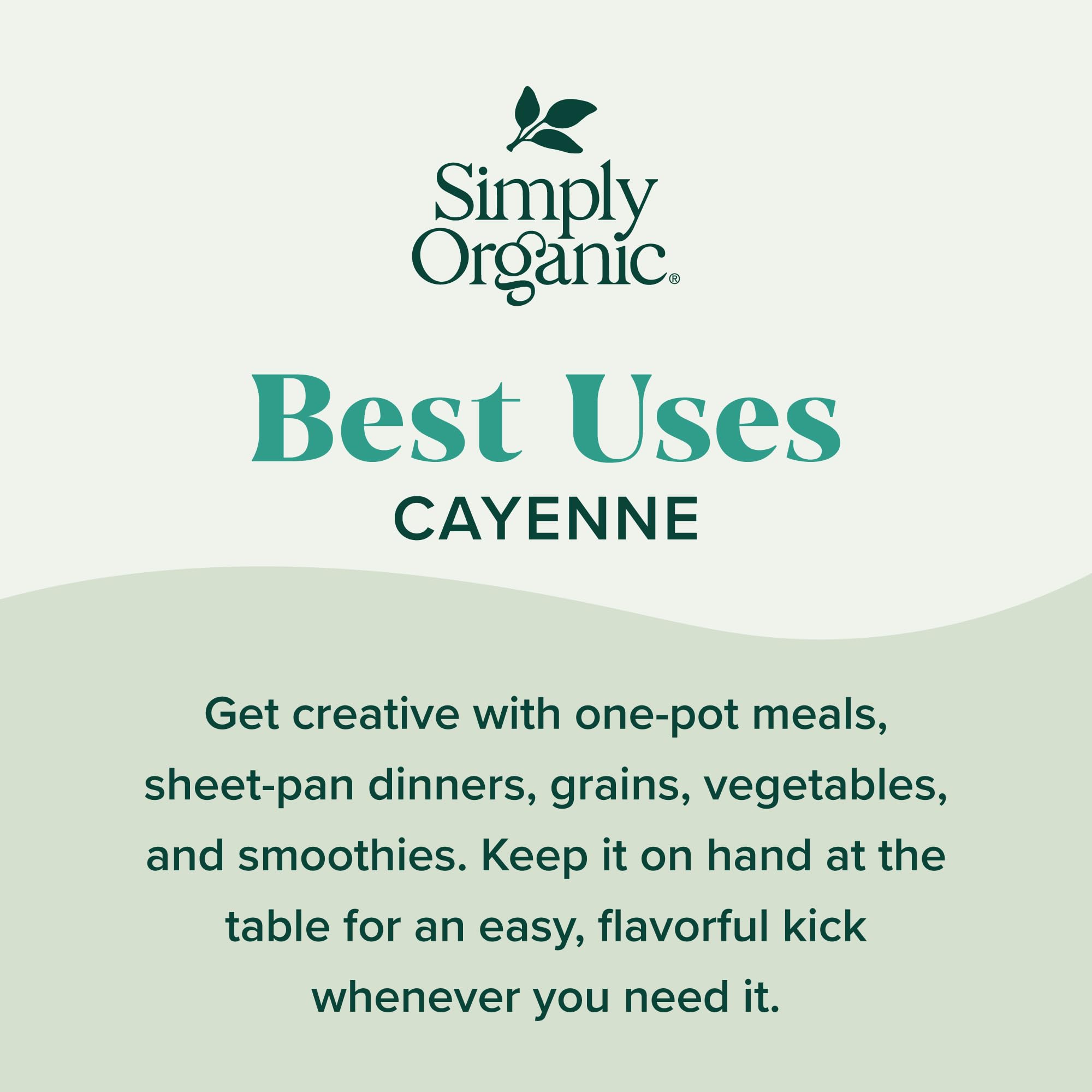 Simply Organic Cayenne Pepper measuring spoon scene ready for marinades and curries.
