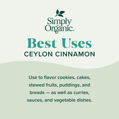 Simply Organic Ceylon cinnamon powder in baking bowl adds warmth.