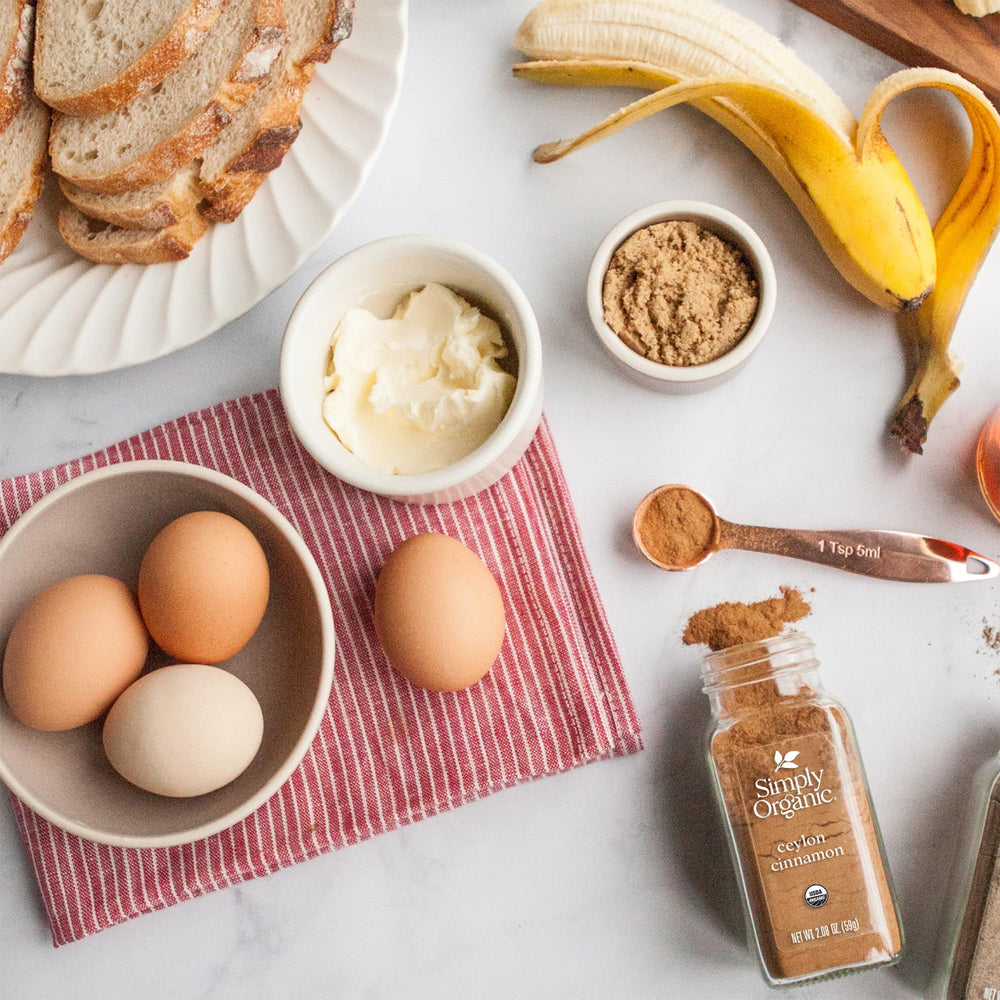 Simply Organic Ceylon cinnamon powder packaging close-up signals non-GMO.