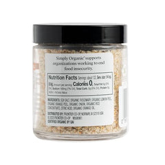 Label of Simply Organic Citrus Rosemary Finishing Salt highlights organic ingredients.