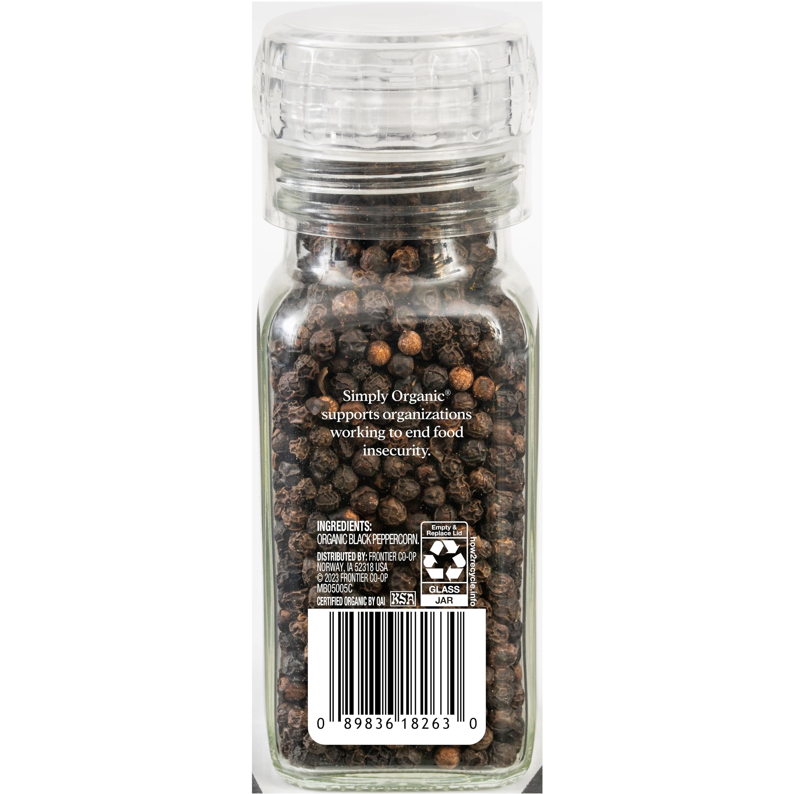 Simply Organic Daily Grind with adjustable grinder top for precise seasoning.