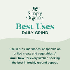 Glass bottle detail of Simply Organic Daily Grind for eco-friendly storage.